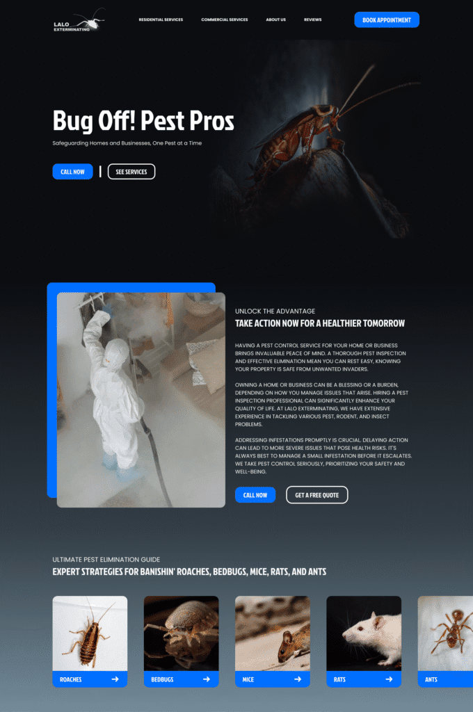 Lalo Exterminatin website redesign by HDC Pixels