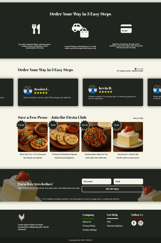 La Hacienda Restaurant website redesign by HDC Pixels