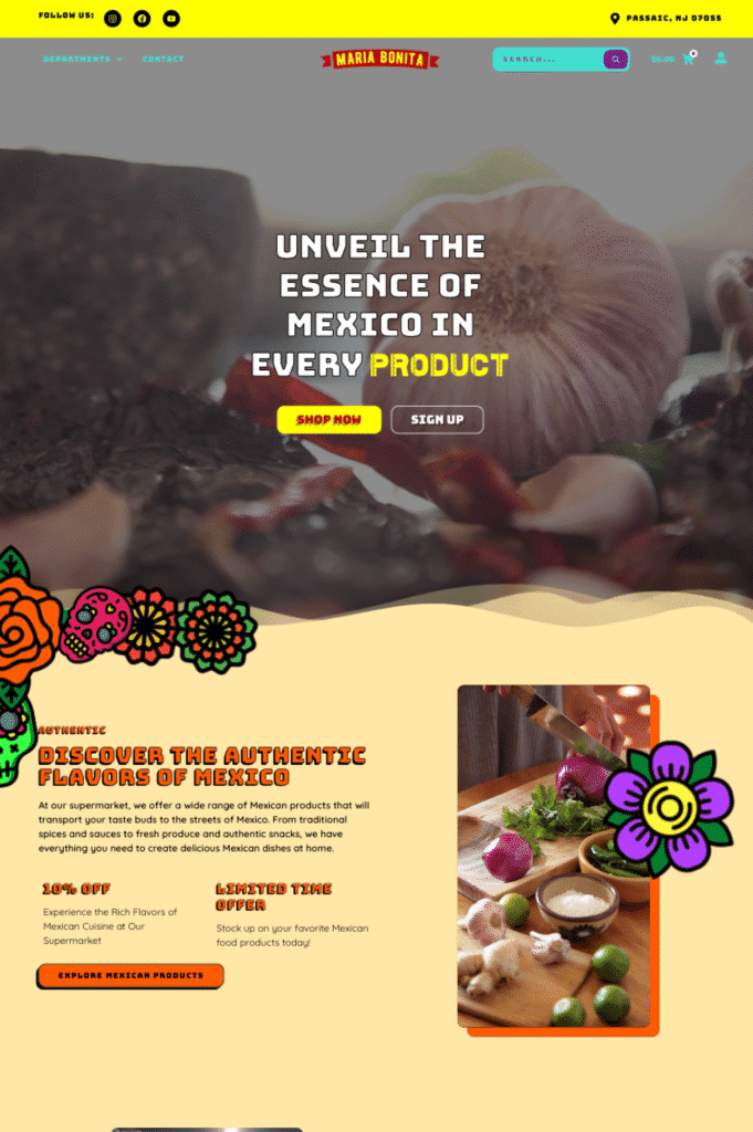 Maria Bonita Groceries website redesign by HDC Pixels